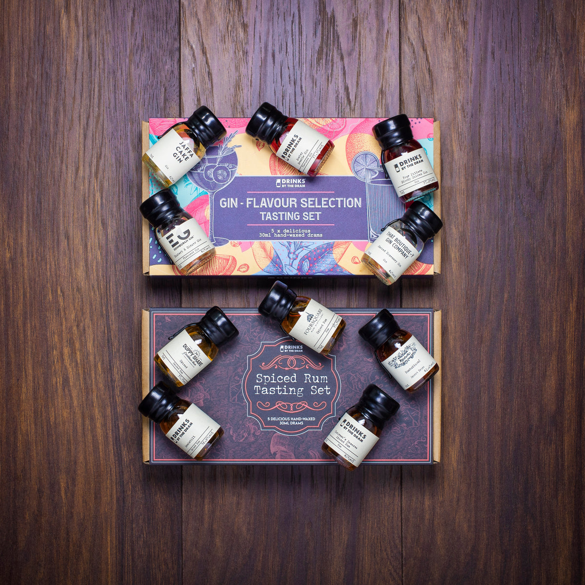 Spiced Rum Set, Flavoured Gin Tasting Set, Booze, Online Tasting 
